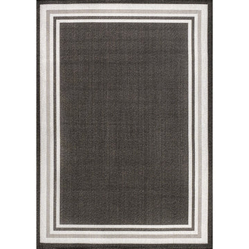 James Modern Border Stripe Indoor/outdoor Area Rug